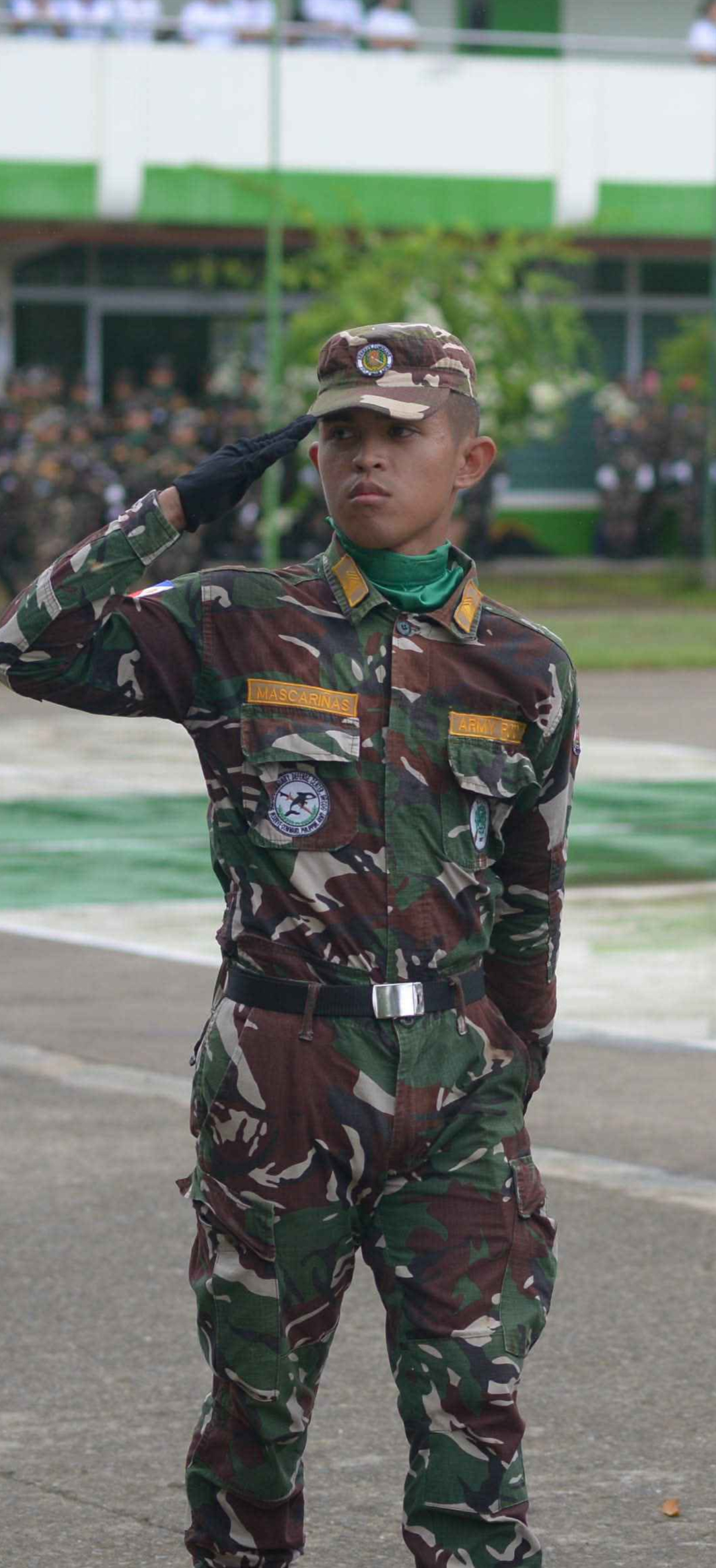 Myco Benedict in ROTC field uniform